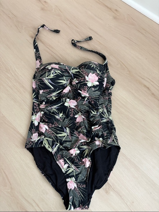 Nip Tuck Other - Black Floral One-Piece Swimsuit with Pink Accents